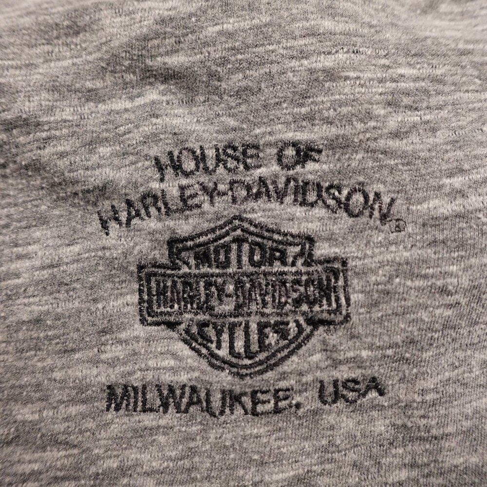Harley-Davidson Raglan Long Sleeve Tee Women’s XL Gray‎ Black Vintage Moto - Picture 11 of 11